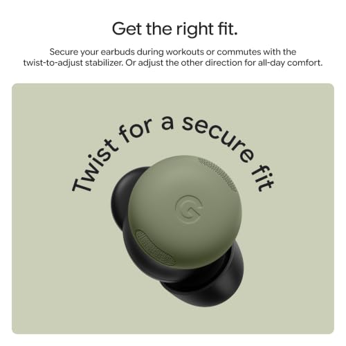Image of Google Pixel Buds Pro 2 - Wireless Bluetooth Earbuds - Olive | Pro-level Active Noise Cancellation, help from Gemini, twist-to-adjust fit, 30-hour battery, Adaptive Audio