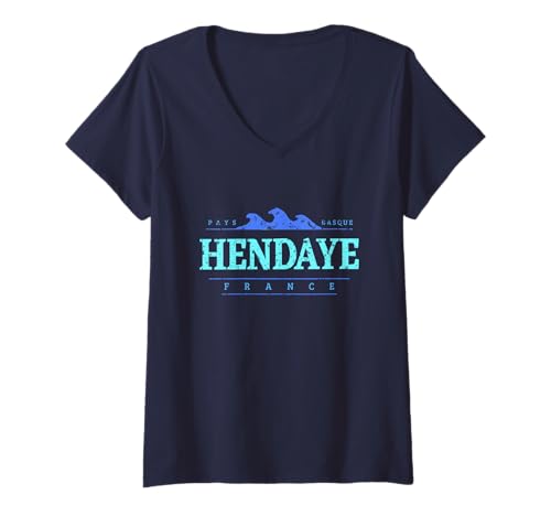 Mujer Hendaya Francia | Hendaya Paga Costa de Francia Vasca Camiseta Cuello V