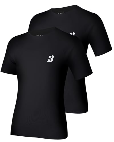 Roadbox Boys Short Sleeve Compression Shirts 2-Pack, Kids Base Layer, Quick Dry, Breathable Sports Top for PE, Football