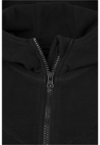 Urban Classics Damen Polar Fleece Zip Hoody – Regular Fit Kapuzenjacke im warmen Fleece Style mit Reißverschluss für Freizeit, Alltag & Streetwear,Schwarz,L