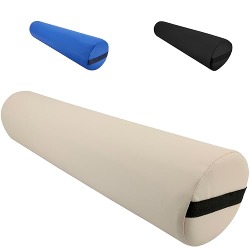 Beltom CUSCINO CILINDRICO ROTONDO PER MASSAGGIO e FISIOTERAPIA UTILE PER ESTETISTA E RELAX - Panna