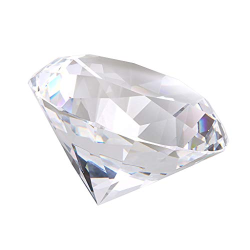 BSTKEY Presse-papier en cristal et diamant 80 mm - Décoration en verre pour photographie, décoration de fête de mariage, décorations étincelantes reflétant la lumière du soleil Cover