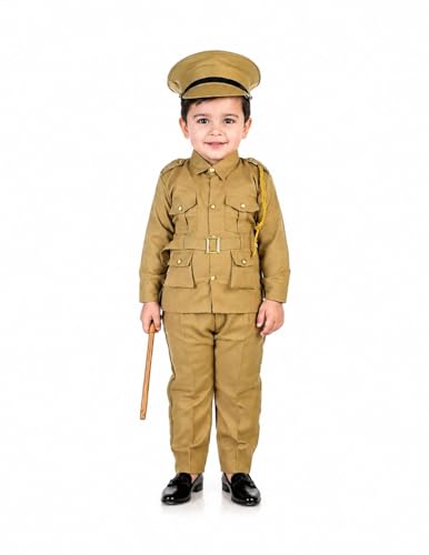 Image of BookMyCostume Premium Fabric Indian Police Commissioner Profession Community Helper Kids Fancy Dress Costume 7-8 years