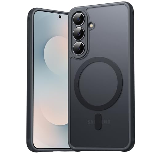 EASDNB für Samsung Galaxy S25 FE Hülle für Magsafe Magnetisch Handyhülle für Samsung S25 FE Hülle Kameraschutz Stoßfeste Kratzfeste Durchscheinende Schutzhülle für Galaxy S25 FE Case Schwarz