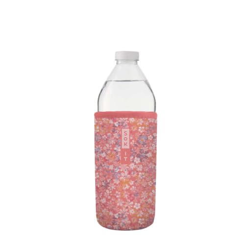 Sok It BotlSok Water Bottle Sleeve Insulated Neoprene Cover (Blushing Blooms, Fits 12oz CamelBak or Nalgene)