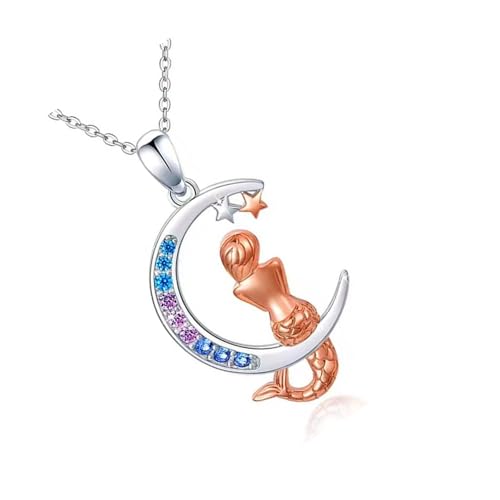 FHGSPQWM Elegante collar de luna creciente con árboles de la vida, regalo para el día de la madre, cadena ajustable Kirsite para mujeres, árboles de la vida, símbolo de Kirsita, ajustable para