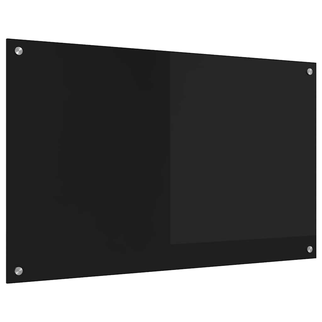 vidaXL Kitchen Backsplash Black 100 x 60 cm Tempered Glass, Stylish Kitchen Design: Durable Glass Backsplash, Heat-Resistant Wall, Modern Culinary Aesthetic for Home Renovation