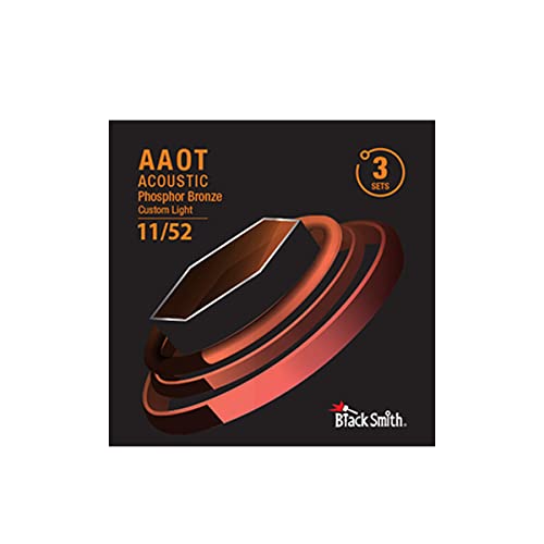 Blacksmith AAOT 011-052 Lot de 3 cordes en bronze phosphoreux pour guitare acoustique - Les Beatles, Paul McCartney, John Lennon, RIngo Starr, George Harrison Blacksmith AAOT 011-052 Lot de 3 cordes en bronze phosphoreux pour guitare acoustique