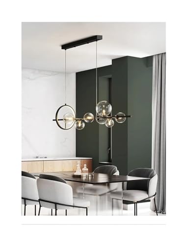 Plafond noir minimalisme maison lustre pour éclairage îlot de cuisine moderne