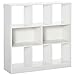 HOMCOM Estantería Librería con 8 Compartimentos Estantería de Exposición Libros Estilo Moderno para Sala de Estar Dormitorio Oficina 97,5x30x100 cm Blanco