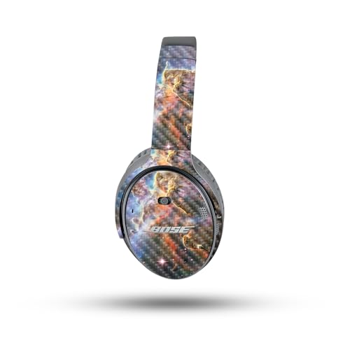Image of MightySkins Carbon Fiber Skin Compatible with Bose QuietComfort 35 II Headphones - Golden Nebula | Protective, Durable Textured Carbon Fiber Finish | Easy to Apply