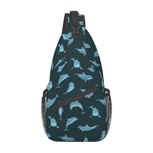 Cute Dolphin Crossbody Bag Dolphin Shoulder Bag Backpack Beach Sling Bag Chest Casual Daypack for Beach Outdoor