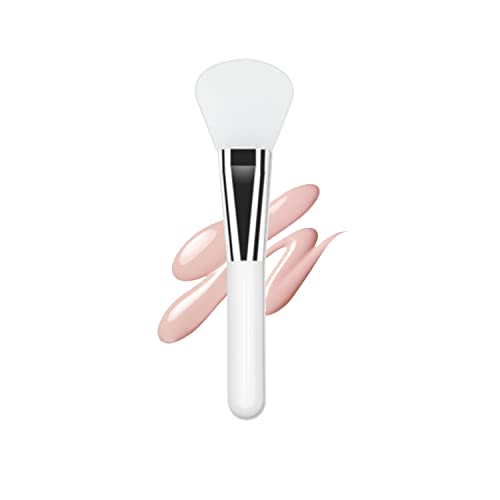 Facial Mask Application Brush, Soft Silicone Fan Shape White Brush Head Cosmetic Tool for Body Lotion, Mud, Clay, Charcoal Mixed Mask
