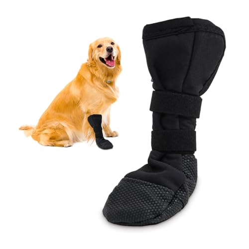 HMCEY Scarpe Per Cani,Scarpette Protezione Zampe Cane Antiscivolo,Stivali per Cani Impermeabili,Calze di Protezione per Cane Regolabili per Animali Domestici di Piccola, Media e Grande Taglia - XL
