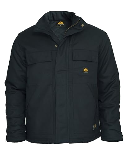 WORKWEYA Men's FR Duck Coat CAT3 Flame Resistant Insulated Zipper & Snap FR Jacket