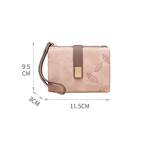 Womens wallet Fashion Ladies Zipper Buckle Small Money Bag Change Credit Card Holder Leather (Brown)2