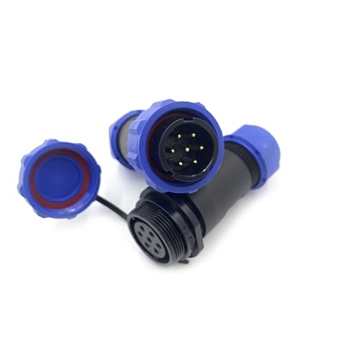 Conector Conector de aviación SP21 Conector Macho de 7 Pines y Conector de Cable Hembra IP68 Conector Circular Impermeable de 7 Pines Tipo en línea Enchufe de aviación 500 V 15 A