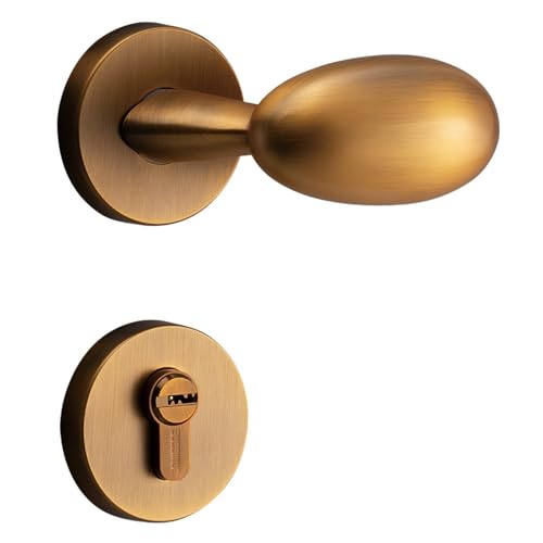 Cerradura de puerta americana de bronce amarillo partida para dormitorio 4