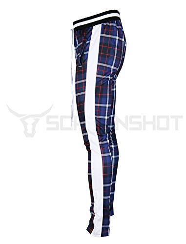 Image of SCREENSHOT Screenshotbrand Mens Hip Hop Slim Fit Track Pants - Athletic Jogger Bottom with Side Taping