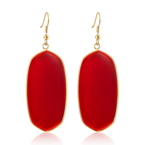 SELOVO Crystal Stone Statement Earrings Fishhook Drop Dangle Earrings Gold Tone