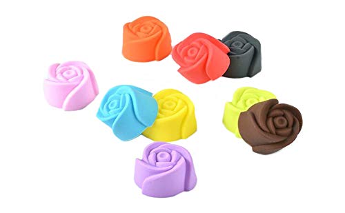 Ewanda store 10 Pcs 1.2inch Reusable Silicone Rose Muffin Cookie Cup Cake Egg Tart Cup Baking Mold Chocolate Jelly Maker Mold Tool