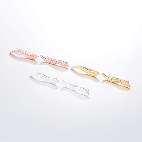 Frodete Vintage Jewelry Exquisite Gold/silver Leaf Earrings Modern Beautiful Feather Ear Stud Earrings For Women (gold) - Image 6