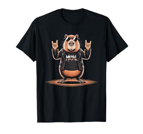 Photo de Death Metal Music Capybara Heavy Metal Rock Music Band T-Shirt