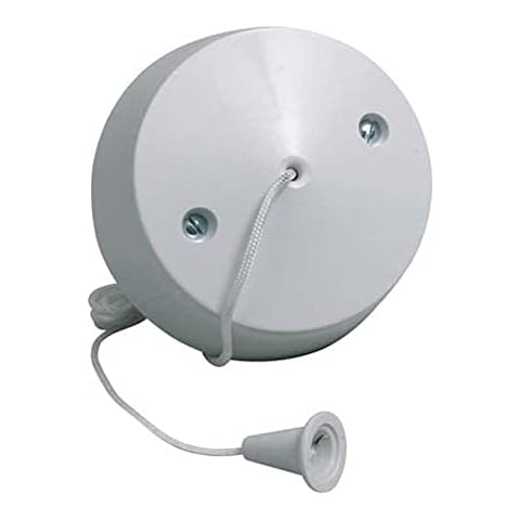 2 Way Pull Cord Switch Bathroom Ceiling Light Fitting 6 Amp White Plastic Standard Electric 220 To 240v Surface Mounted Ideal For Light & Shower Switches Cover