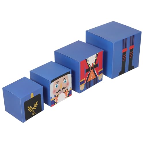 Cabilock 1set Stackable Christmas Nutcracker Boxes Decorative Nesting Present Boxes for Holiday Celebrations Easy Assembly Storage for Nutcrackers and Party Supplies