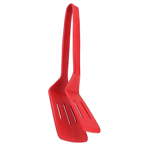 OUNONA Espátula de Cocina Multifuncional de Silicona Roja Pinzas Antideslizantes para Asar y Freír para y Parrilla