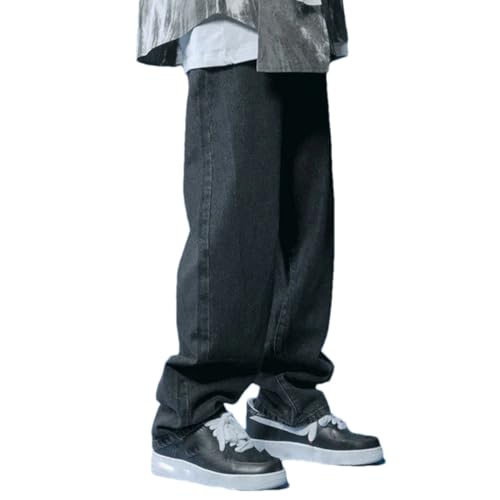 Men's Large Baggy Jeans Fashion Korean Style Denim Pants Casual Trousers