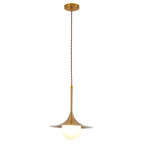 Preisvergleich Produktbild Modern Regenschirm Golden Pendelleuchte Restaurant Glas Hängeleuchten Metall Hängeleuchte 1 Lampe Höhenverstellbar Wohnzimmer Schlafzimmer Küche Esszimmer Treppe,A