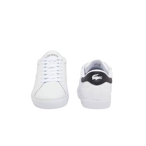 Lacoste Men's Powercourt Leather Sneakers, White/Black, 8 — view 2