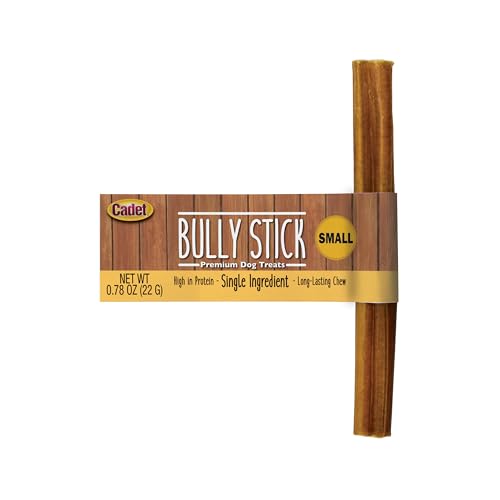 Cadet Bully Sticks for Small Dogs, All-Natural Beef Pizzle, Rawhide-Free Long-Lasting Dog Chews for Aggressive Chewers, 1 Count