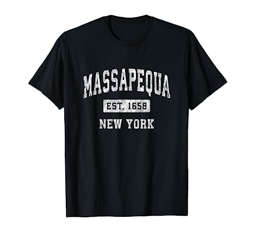Massapequa New York NY Vintage Established Sports Design T-Shirt