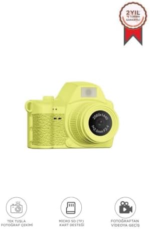 Dijital Fotoğraf Makineleri Video Mini Kamera 2K Video 128GB Destekli CMR42 Sarı - Görsel 2