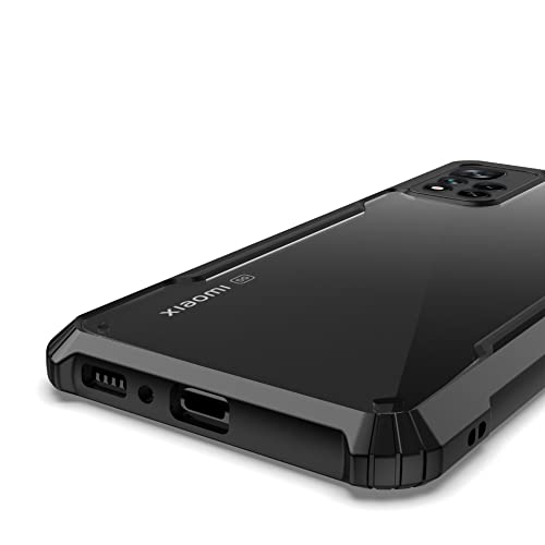 Image of Pikkme Mi Xiaomi 11I 5G / 11I Hypercharge 5G Back Cover | Crystal Clear Transparent Back | Ultra Hyrbid | Full Camera Protection | Raised Edge | Bumper Back Case for Mobile (Plastic, Black)