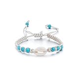 Natural Cowrie Shell Turquoise Bohemian Bracelet Handmade Women Adjustable Starfish Bead Anklet Beac