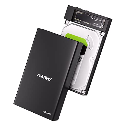 INDMEM SATA/M.2 SSD to USB C Docking Station Adapter, Aluminum Dual Bay SATA Hard Drive Dock for 2.5/3.5 Inch SATA I/II/III HDD SSD and M.2 NVMe SSD with UASP Offline Cloner/Duplicator Function Cover