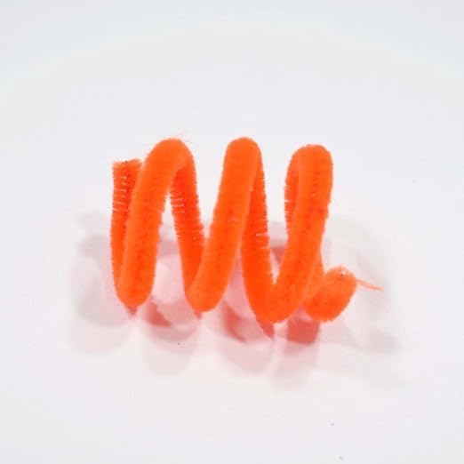 Image of 100Pcs Pipe Cleaners Craft Set | Chenille Stem Fuzzy Sticks DIY Craft Supplies for Art Projects Activities, Decorations, Flower Making, Modeling & Sculpting (Neon Orange)