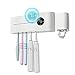MECO ELEVERDE Portaspazzolino Elettrico UV Sterilizzatore Ricaricabile con Mini Ventilatore Funzione Asciugatura Dispenser Dentifricio Porta Spazzolino da Denti per Oral-B LED Display Termometro Bagno