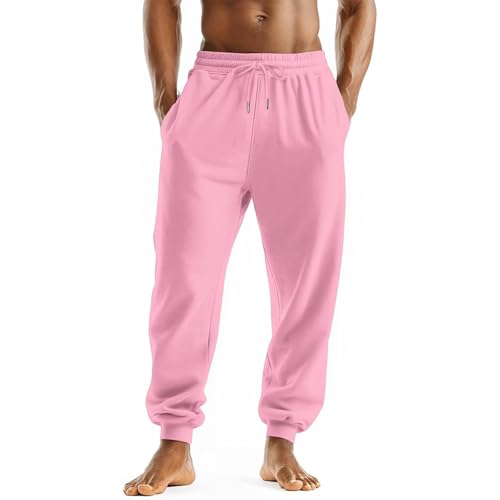 Hawyet Mens Jogger Sweatpants Drawstring Elastic Waist Cotton Joggers Pants Lightweight Tapered Workout Sweatpants