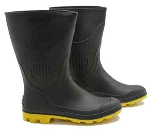 Bota Borracha Pvc Galocha de Chuva Solado Amarelo Motoqueiro 42