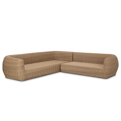 Image of POLY & BARK Corto 114.5 inch Corner Sectional with Expansive Seating, Clean Modern Lines, and Relaxed Cushioned Comfort for Open Living Areas