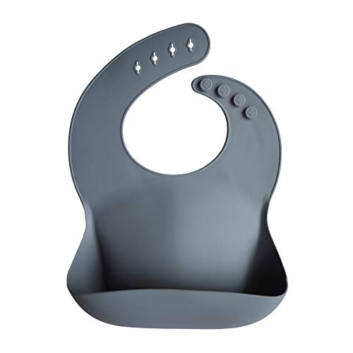 Image of mushie Silicone Baby Bib | Adjustable Fit Waterproof Bibs (Tradewinds)