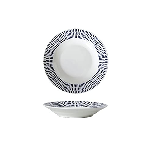 Platos de postre platos de cerámica juego de 4, platos de cena de 8 pulgadas para uso en restaurantes y cocinas, aptos para microondas y lavavajillas (blanco) platos de ensalada (color: C, tamaño: 8