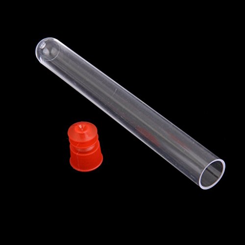 Bipee 12X100Mm Clear Plastic Test Tube With Red Cap, Pack Of 20Pcs #TOP3