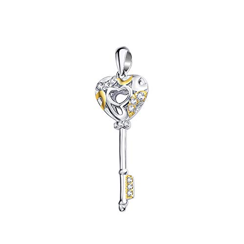 Collar de Llave de Amor de Plata de Ley 925 para realzar tu look diario de oficina y salidas