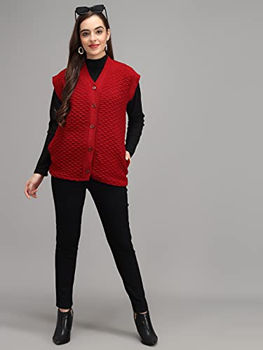 Image of eKools Women's Winterwear Woolen Sleeveless Sweaters (with Side Pockets)
