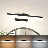 ECOBRT Lampe Miroir Salle de Bain LED 40.5cm, 9W 510 Lumen, Applique Miroir 3000K 4000K 6000K, Éclairage pour Maquillage et Coiffeuse (Noir)